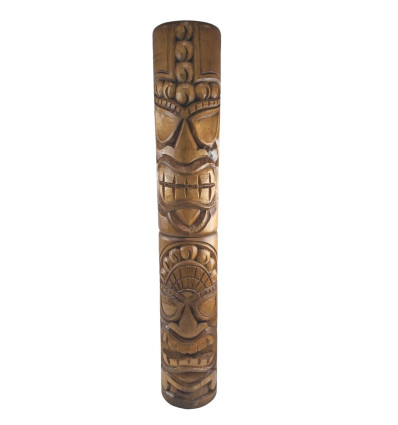 Totem Tiki XXL 100cm en bois. Décoration maori extérieur artisanale.