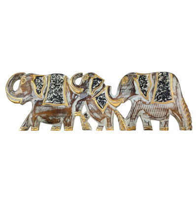 Elefanti di famiglia - Fregio murale in legno