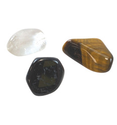 Pack of stones Protection Lithotherapy. Polished natural stones.