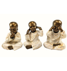 The 3 statuettes Baby Buddhas of Wisdom 20cm