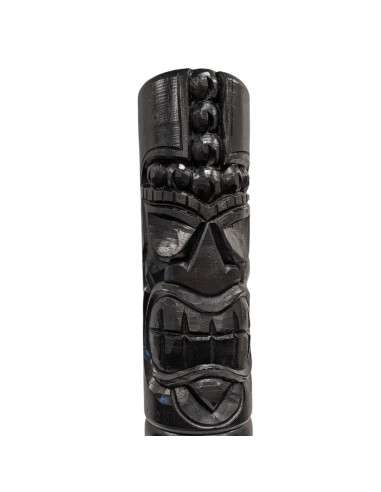 Totem Tiki 100cm en bois noir pour le Jardin et l'extérieur
