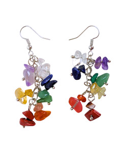 7 chakra earrings in natural gemstones