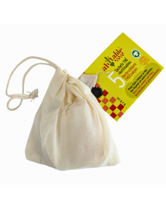 Set of 5 reusable tea bags made of 100% Organic cotton
