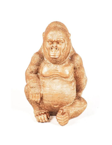Statue décorative de Gorille en polyrésine dorée 37cm