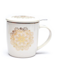 Mug infuseur à thé 400ml décor Mandala doré