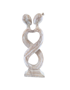 Great statue couple Love Infinity H50cm solid wood Patina...