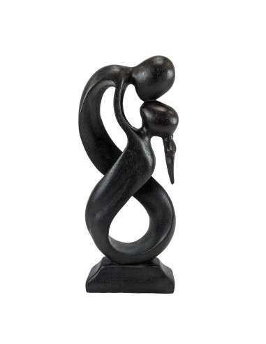 Statue abstraite Couple enlacé Infini 30cm en bois Noir