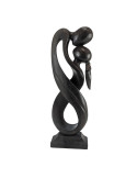 Large statue of a couple entwined infinity h50cm wood hue ebony