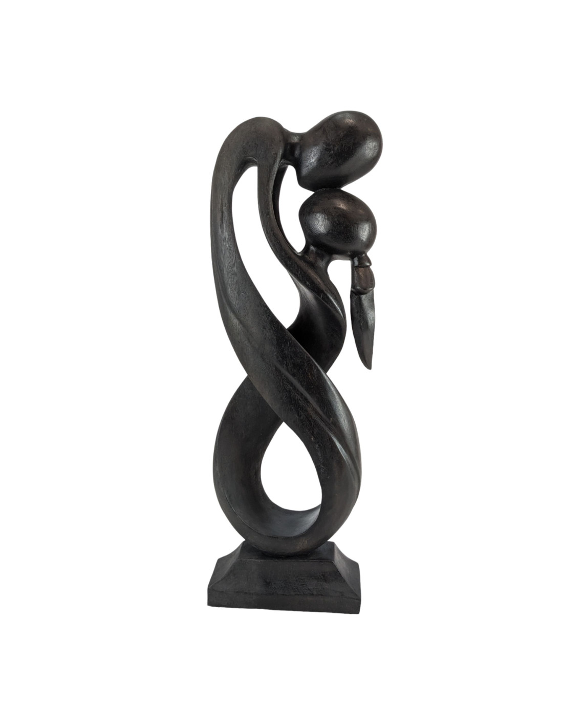 Great statue modern couple entwined wood, gift idea couple wedding.