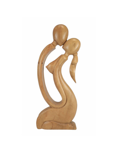 Statue abstraite Couple Sensuel 50cm en bois Brut