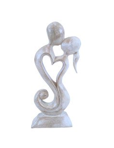 Statuette abstract Couple in Fusion h20cm solid wood...