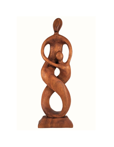 The big statue in a single-parent Family h50cm exotic wood