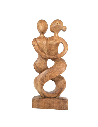 Statua astratta coppia di ballerini Complici h30cm legno finitura naturale