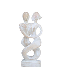 Statue abstract couple dancers Accomplices h30cm wood...
