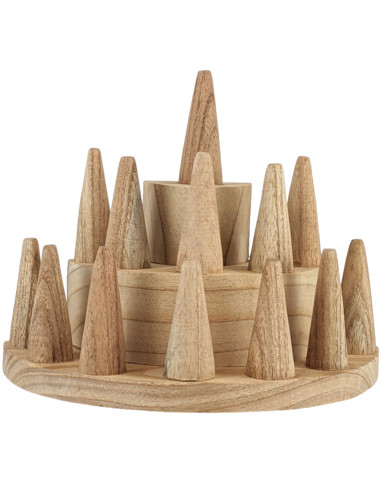 Door-rings / Display stand for rings (13 cones) of solid wood gross