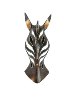 Mask zebra wooden h30cm hand-made.
