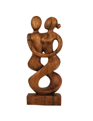 Statue abstract couple dancers Accomplices h30cm made of exotic wood