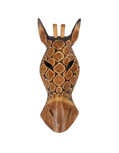 Maschera giraffa in legno h30cm decorazione esotica