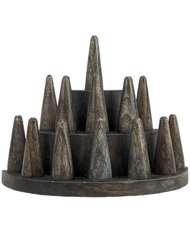 Door-rings / Display stand for rings (13 cones) in wood finishing "black vintage"