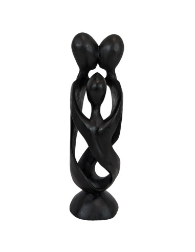 Statue abstraite "Famille Unie" 30cm en bois Noir