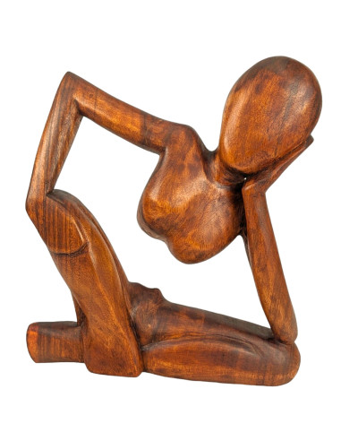 Abstract Statue "The Thinker" 40cm in Stained Wood