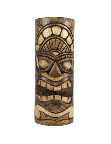 Totem Tiki 25cm, statuette maori en bois exotique.