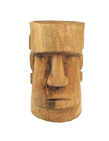 Statue / Porte-plante Moai de l'île de Pâques en cocotier 30cm