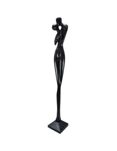 Abstract Couple in Love Statue 105cm in Black Wood