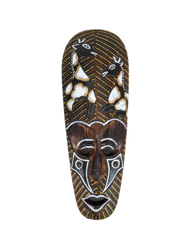 Maschera africana in legno 30cm modello Giraffa.