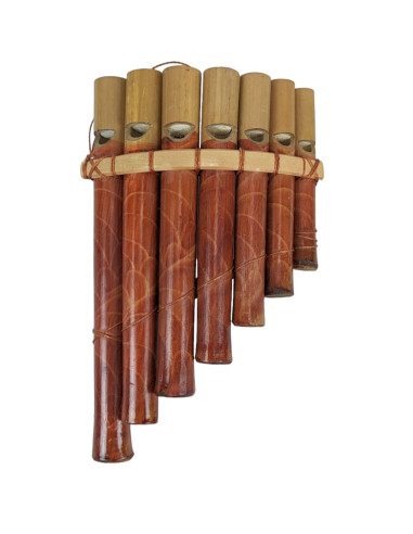 Flûte de Pan en bambou - 7 tubes