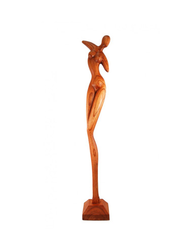 Abstract Statue 105cm - Wooden Nude Woman Sculpture