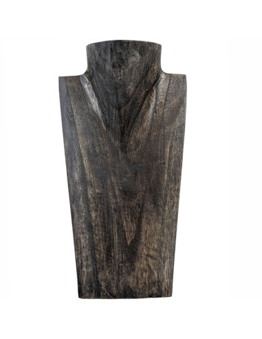 Busto display collana H25cm legno finitura nero "vintage"