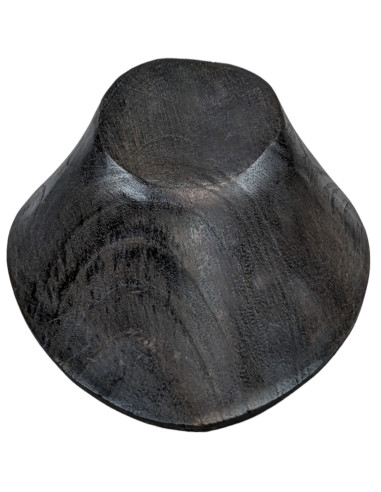 Buste présentoir à collier en bois finition "noir vintage"