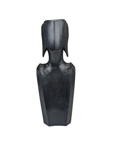 Busto nero in legno massello collane e orecchini Display