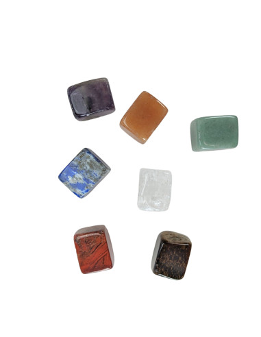 Set of 7 natural semi-precious stones "The 7 chakras"