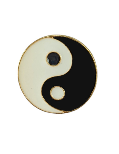 Yin Yang pin. Gold brooch