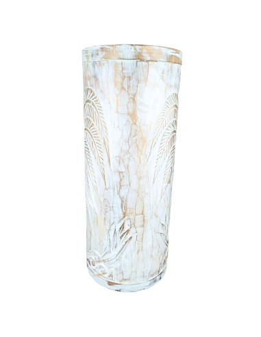 Portaombrelli o vaso di legno di 50 cm decorazione albero di Palma - Colori naturali, bianco spazzolato