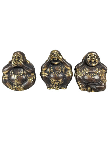Statuettes "3 Bouddhas de la sagesse" 6cm en laiton