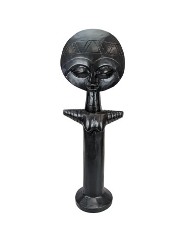 Poupée de Fécondité Ashanti Akua'ba 50cm - Bois noir