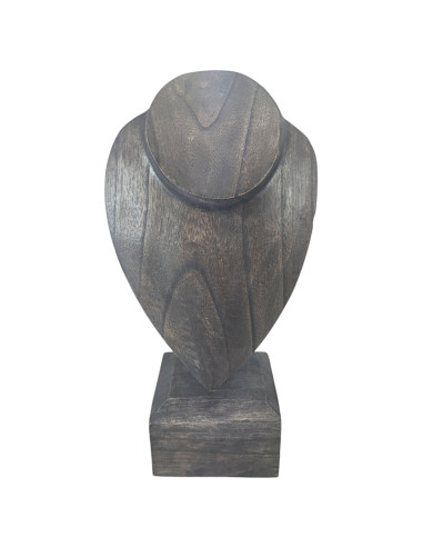 Decommissioned - Bust Necklace Display on Stand 30cm - Wood Finish "Vintage Black"