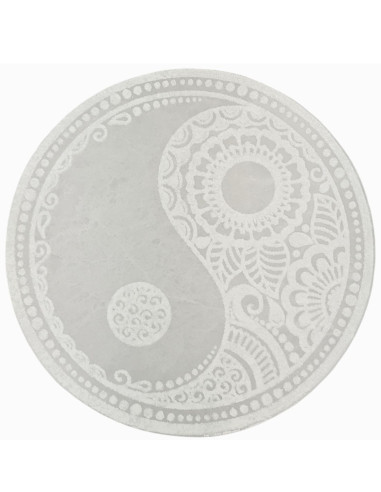 Disque Yin-Yang en Sélénite ø10cm - Plaque de rechargement Feng Shui