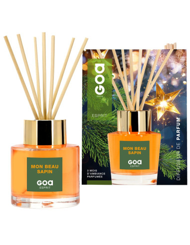 Goatier Esprit Mon Beau Sapin - Diffuseur de Parfum à tiges de rotin Goa - 200ml