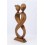 Statuette couple amoureux amour infini en bois marron artisanal.