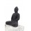 Porte-encens de luxe Bouddha en pierre de Java grise et noire