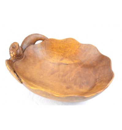 Large exotic wood trinket tray with sea turtle décor